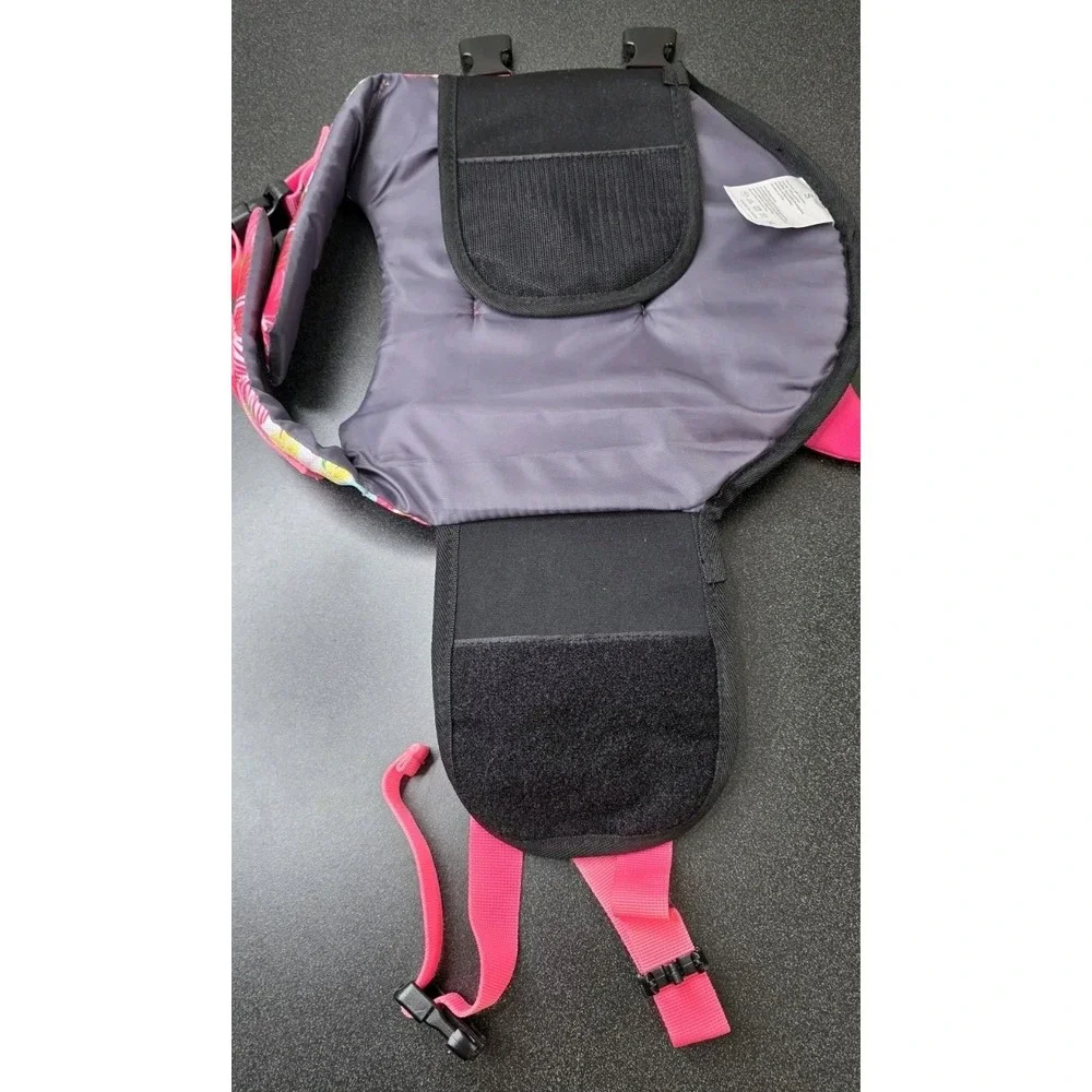 New Shark Dog Life Jacket Buoyancy Rescue Handle Adjustable PINK HAWAIIAN Swim